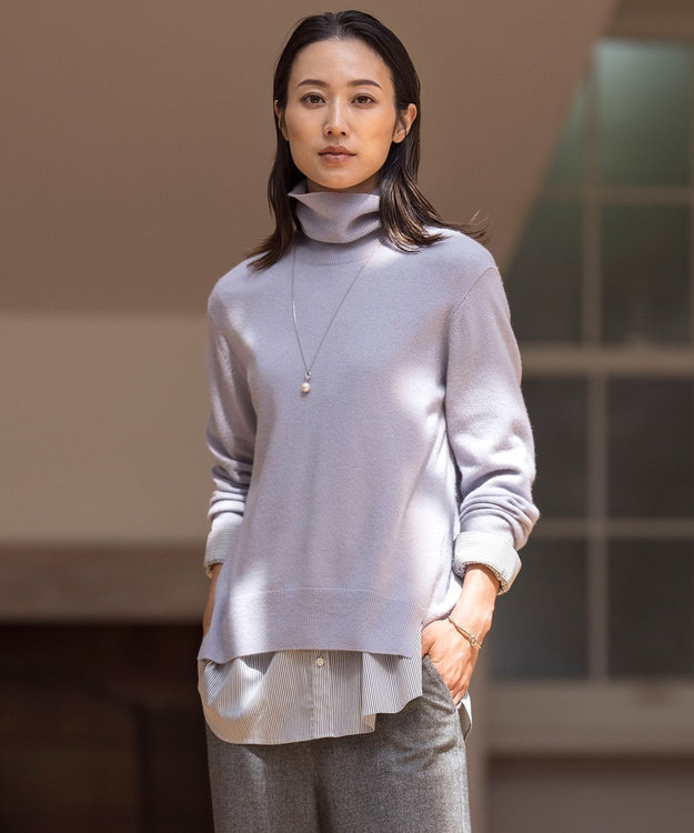 洗える】CASHMERE BLEND タートルネック ニット / J.PRESS LADIES S