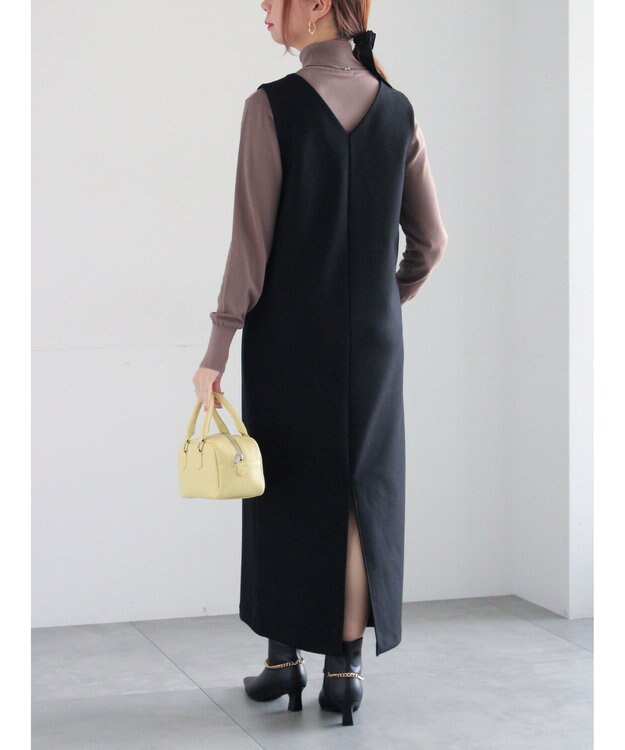 Te chichi ウール混ジャージージャンパースカート ブラック