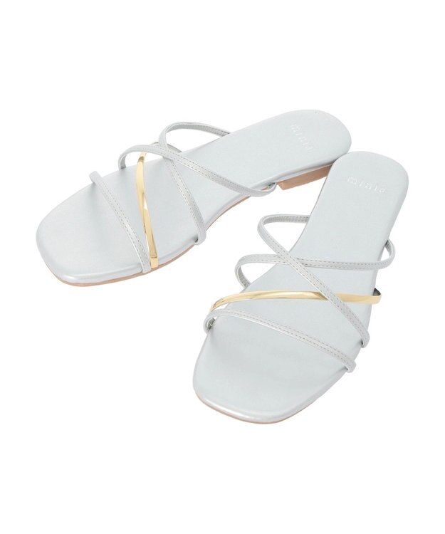 Green Parks ・ｍｉｎｉａ　ペタンコラインサンダル Silver