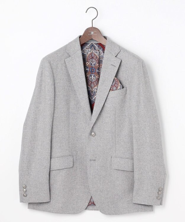 JOSEPH ABBOUD 【キングサイズ・ソフト/JAPANファブリック/LIBERTY柄裏地】ムリネフランネル ジャケット ライトグレー系