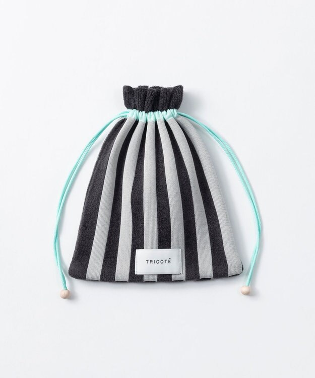 TRICOTE ストライプシャギーミニポーチ 95GRAY