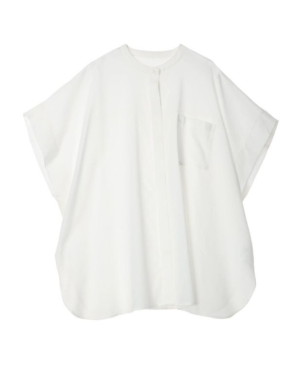 Green Parks 綿麻混ポンチョ風シャツ Off White