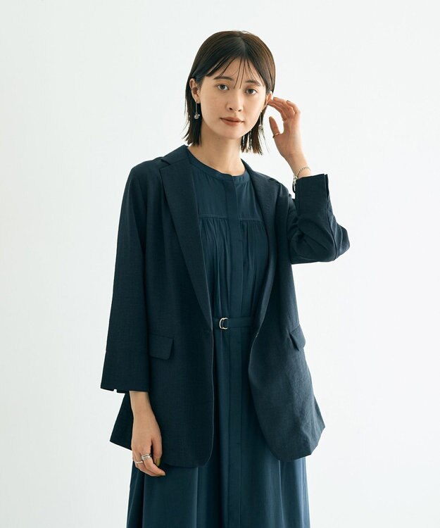 YECCA VECCA リネンライクジャケット② Navy