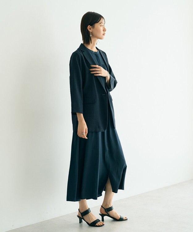 YECCA VECCA リネンライクジャケット② Navy