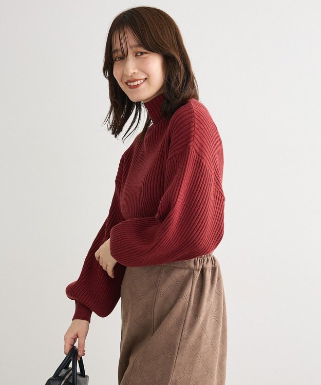 Green Parks ・ｓｗｉｎｇ　ｂｙ　ボトルネックラメニット Bordeaux