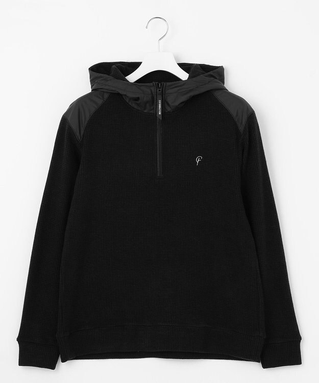 23区GOLF 【23Fondation/MEN】【吸湿発熱】ワッフルジャガード ハーフジップ ネイビー系