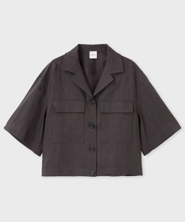 Paul Smith レーヨンリネン パッチポケット ブルゾン ダークブラウン