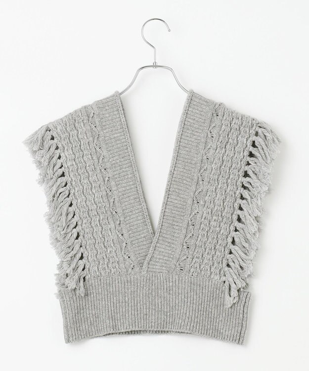 #Newans 【洗える】カシミヤブレンドバルキーデザインニットベスト グレー系