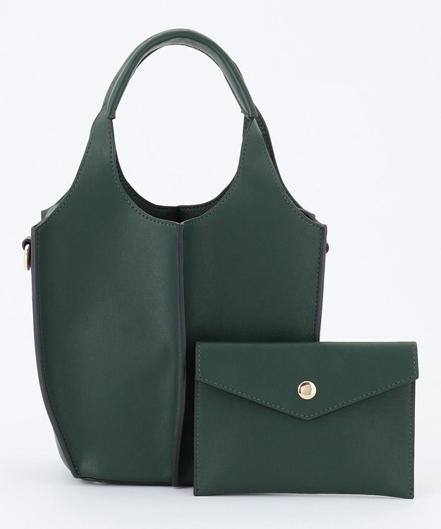 23区 アウトシームミニショルダー バッグ ダークグリーン系