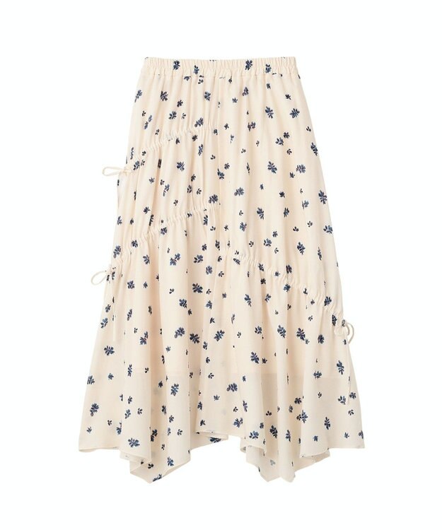 CRAFT STANDARD BOUTIQUE ボタニカルプリントデザインスカート Ivory