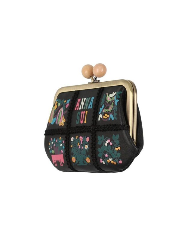 ANNA SUI ブルーム 口金ミニ財布 クロ