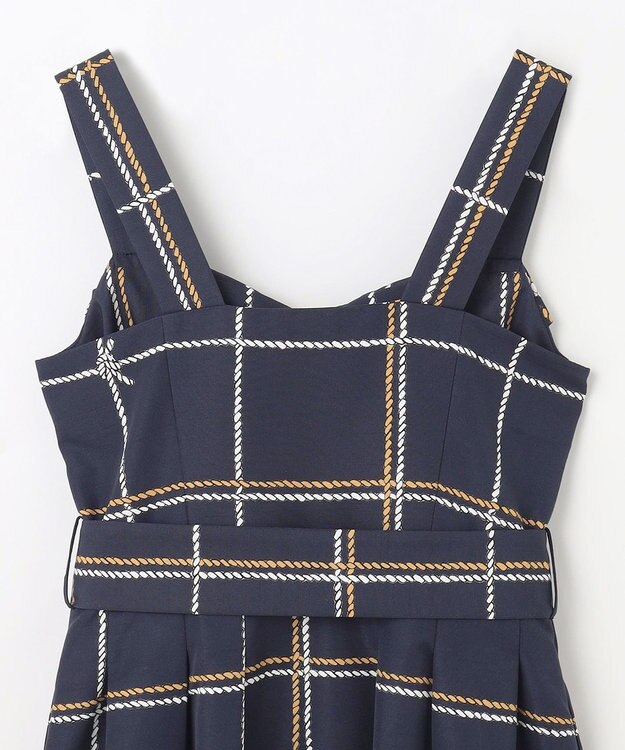 GRACE CONTINENTAL ロープチェックワンピース ネイビー