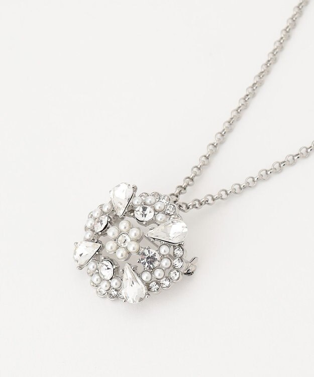 TOCCA CLOVER BIJOUX BROOCH NECKLACE 2WAY ブローチネックレス シルバー系