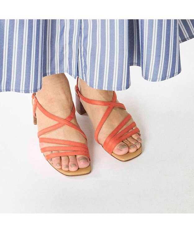 Riz raffinee <Riz raffinee>アンクルストラップサンダル オレンジスエード
