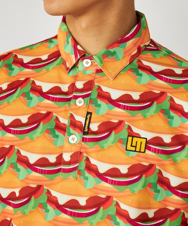FILA GOLF／marie claire 【Loudmouth】総柄ポロシャツ Burger Mania