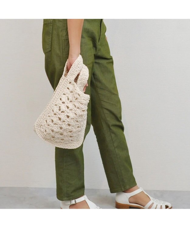 UNBILLION cachecache 柄編みショッパーミニトート アイボリー