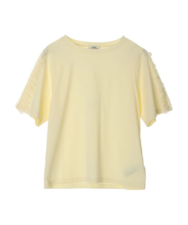 earth music&ecology チュールフリルプルオーバー Light Yellow