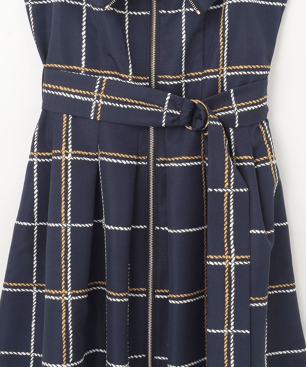 GRACE CONTINENTAL ロープチェックワンピース ネイビー