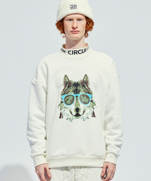 PW CIRCULUS 【MEN】ウルフモチーフスエット ホワイト系