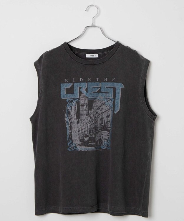 WEGO 【ユニセックス着用アイテム/手洗い可】ピグメントグラフィックノースリーブ 柄3