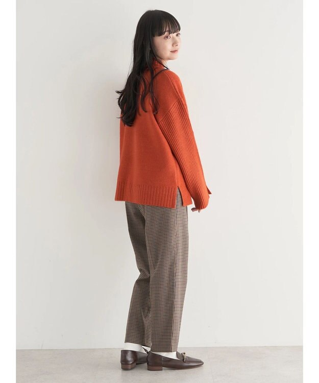 earth music&ecology 袖ボタンニットプルオーバー Orange