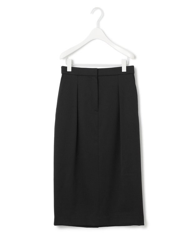 ICB L 【洗える】T/Wベネシャンストレッチ カーブスカート ブラック系