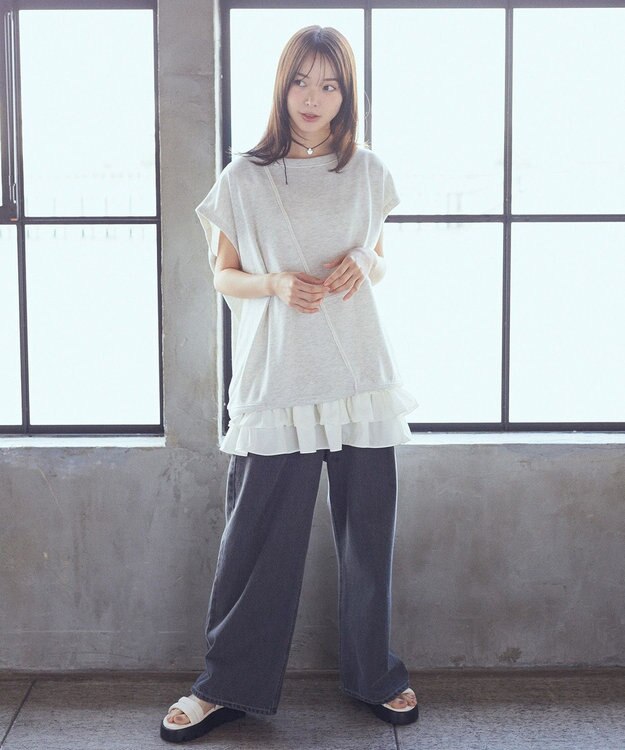 earth music&ecology マルチウェイリメイク風プルオーバー Oatmeal