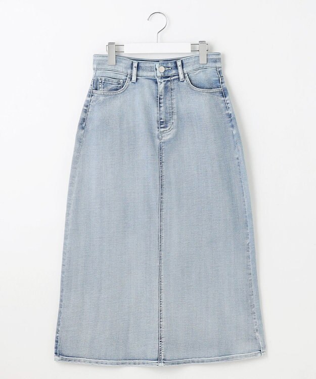 自由区 【洗える】ウスカルデニムAライン スカート ライトインディゴ