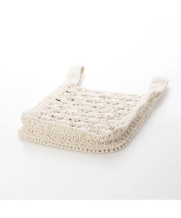 UNBILLION cachecache 柄編みショッパーミニトート アイボリー