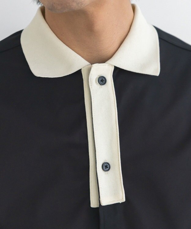 CRAFT STANDARD BOUTIQUE 【クールドライ】バイカラーニット衿ポロシャツ Black