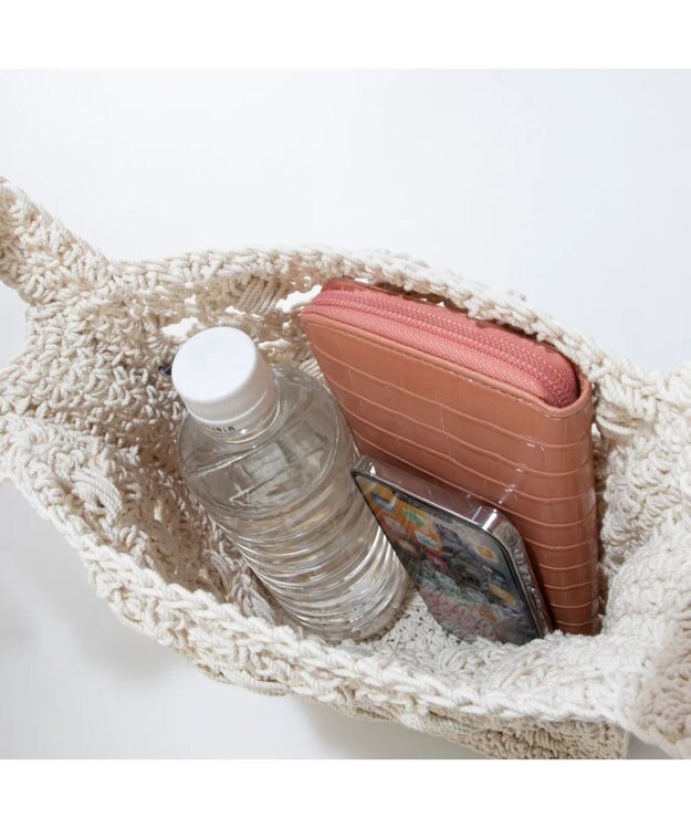 UNBILLION cachecache 柄編みショッパーミニトート アイボリー