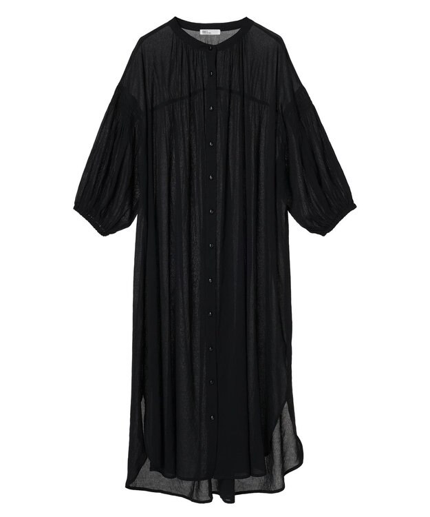 CRAFT STANDARD BOUTIQUE ウ゛ィンテージボイル袖シャーリングワンピース Black