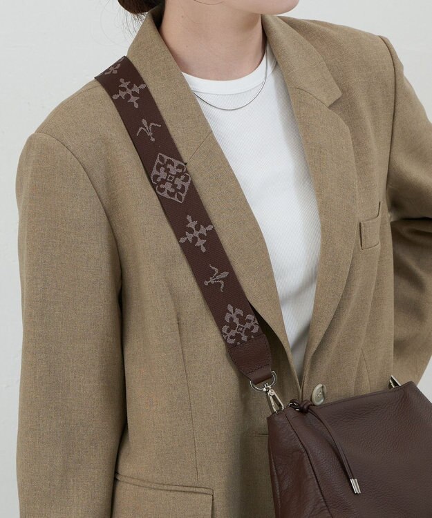 russet アレンジショルダーベルト［Monogram］(CE-1099) D.Brown2（シルバー金具）