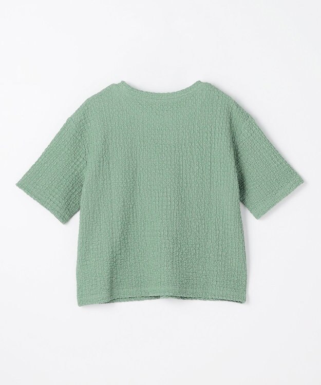 ANY L レースショート丈Tシャツ グリーン