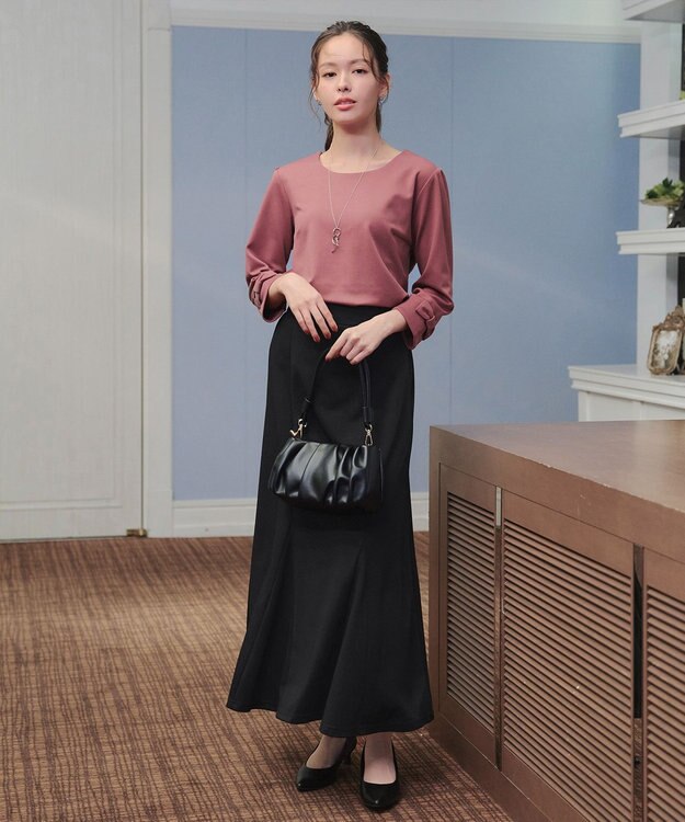 Tiaclasse 【洗える】カットツイルマーメイドスカート ブラック