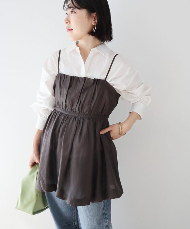 Green Parks バルーンキャミビスチェ Charcoal Gray