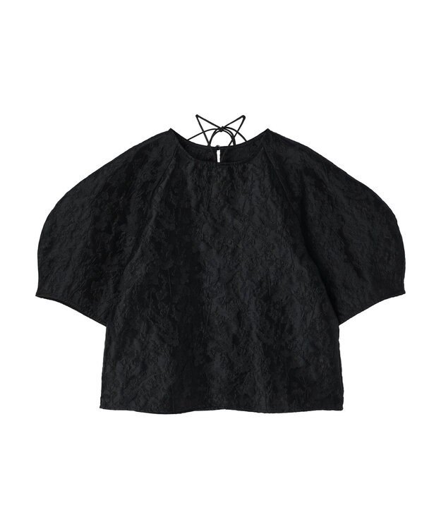 Green Parks AnriettMusee ショート丈ジャガードトップス Black