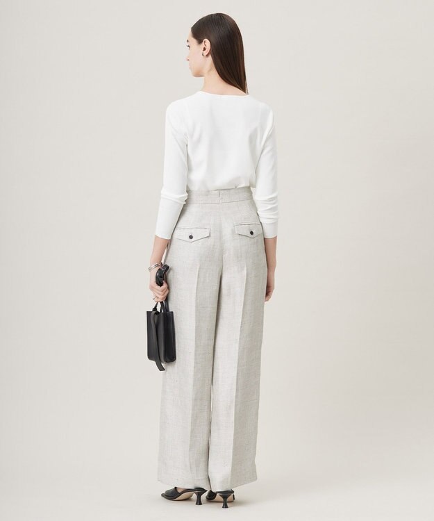 ICB 【洗える】 シンセティックフルニードル ニットプルオーバー オフホワイト系