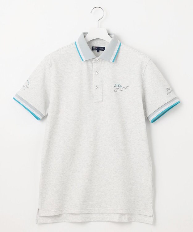 23区GOLF 【MEN】【UVケア/吸水速乾】ハニカムカノコ 半袖ポロシャツ ライトグレー系