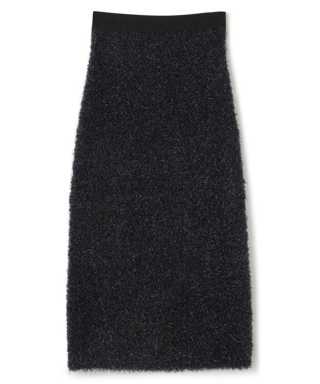 uncrave ヘアリー ラメ ニット スカート（uncrave WHITE） メタルブラック