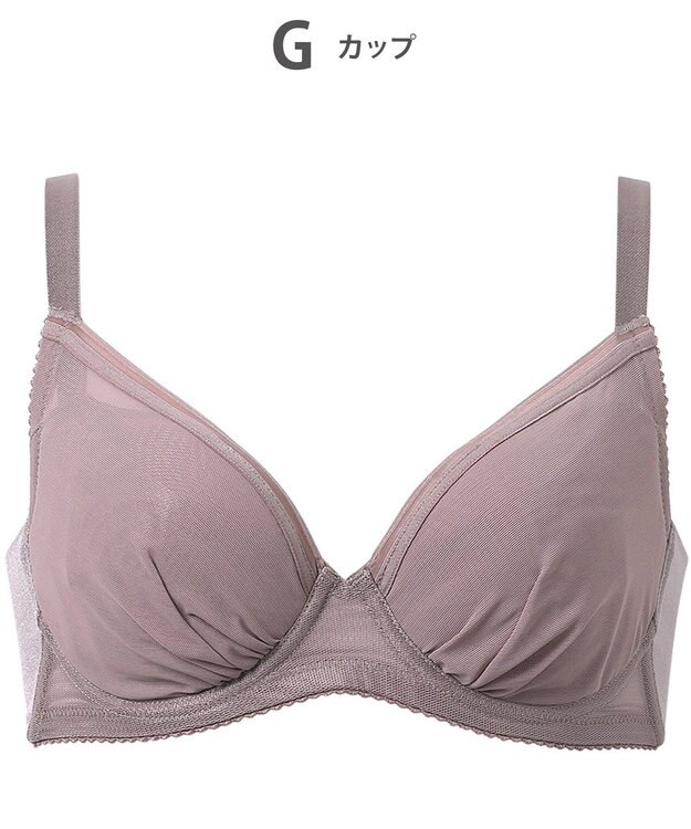 WACOAL 【小さく見せるブラ】 シンプル ブラジャー 着やせ効果 コンパクトにメイク バストの突出をおさえる 背中の段差を軽減 大きいサイズ レディース BRB452 /ワコール シナモンブラウン