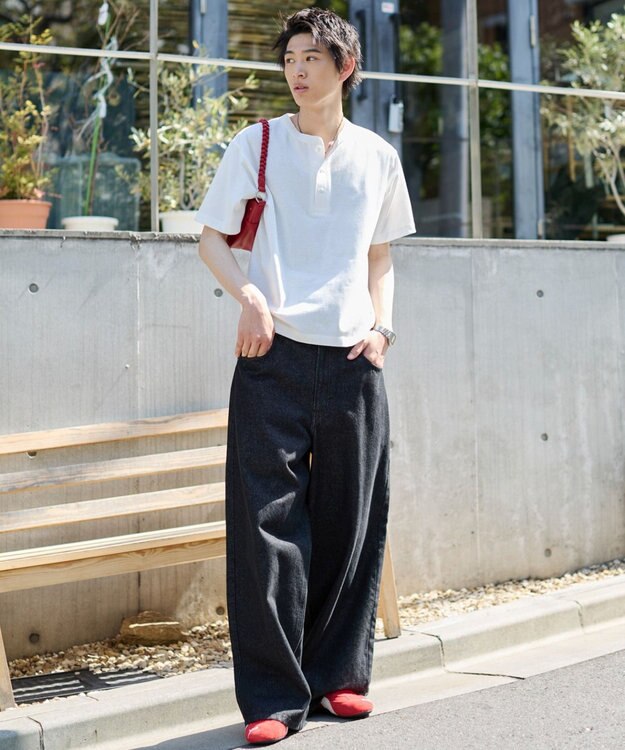 WEGO 【ユニセックス着用ITEM/SMLサイズ展開】エクストラバギーデニムパンツ デニムブラック