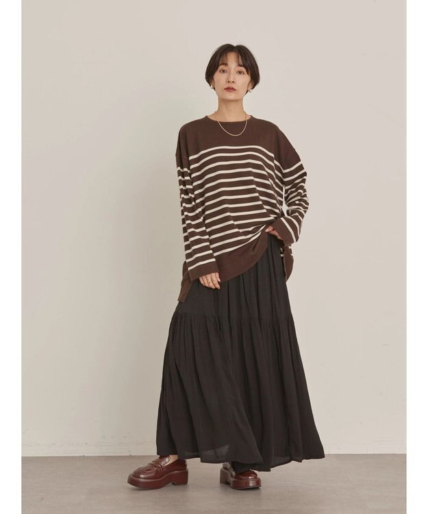 AMERICAN HOLIC ティアードギャザースカート Black