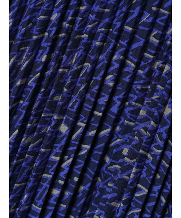 AMERICAN HOLIC 丈違いプリントプリーツスカート Navy