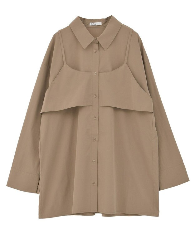 CRAFT STANDARD BOUTIQUE ビスチェレイヤード風シャツ Brown
