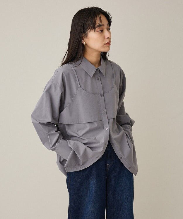 CRAFT STANDARD BOUTIQUE ビスチェレイヤード風シャツ Gray