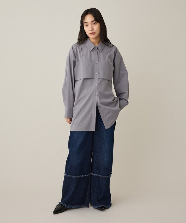 CRAFT STANDARD BOUTIQUE ビスチェレイヤード風シャツ Gray