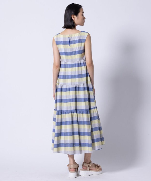 TOCCA 【美人百花掲載】【洗える・消臭】OPTICAL CUBE DRESS ドレス ブルー系5