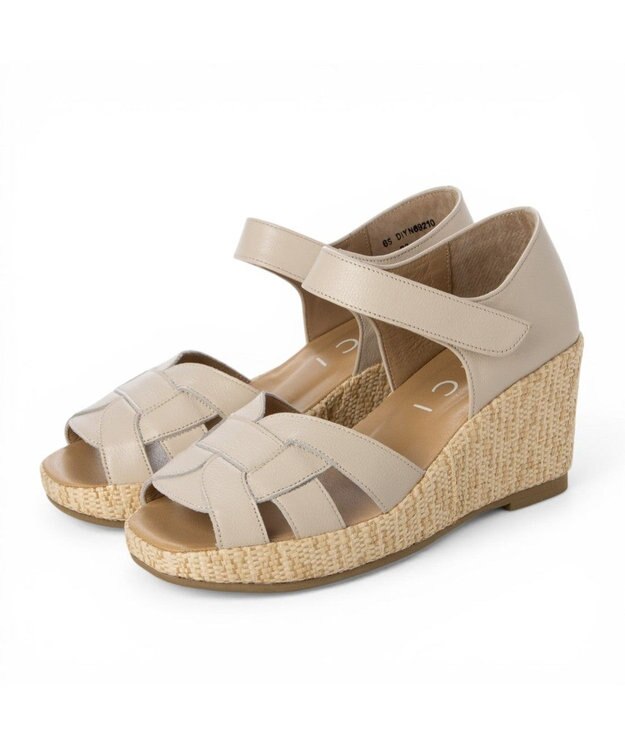 MODE ET JACOMO <D'ICI>カットワークストラップサンダル アイボリー