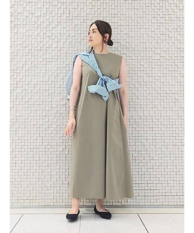 UNFILO 【撥水/軽量】MOVE TEX ノースリーブワンピース カーキ系